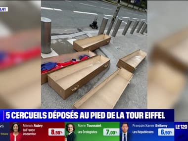 Cercueils déposés devant la tour Eiffel: ce que l'on sait