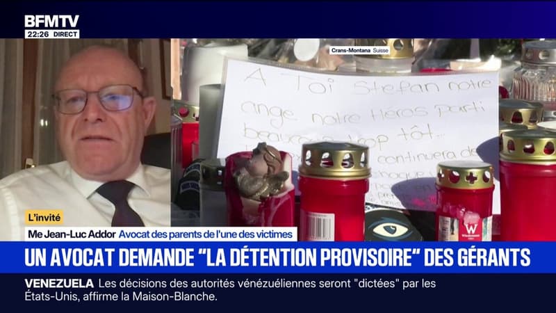 Crans-Montana: cet avocat de parents de victimes de l'incendie demande "la détention provisoire" des gérants du bar