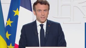 Emmanuel Macron lors de son allocution du 2 février 2022