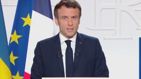 Emmanuel Macron lors de son allocution du 2 février 2022