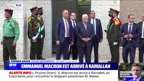 Emmanuel Macron est arrivé à Ramallah (Cisjordanie) pour rencontrer le président de l'Autorité palestinienne Mahmoud Abbas 