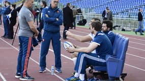 Guy Novès et ses joueurs avant Italie-France