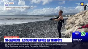 Saint-Laurent: ils surfent après la tempête