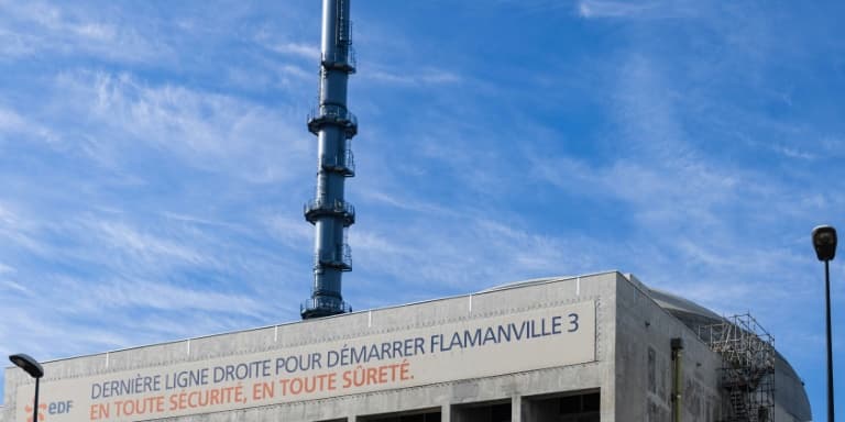 Un bâtiment du réacteur nucléaire EPR de Flamanville, en Normandie, le 14 juin 2022