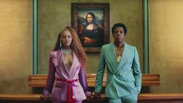 Beyoncé et son mari Jay-Z dans leur dernier clip, "Apes**t - The Carters", tourné au Louvre, avec la Joconde en guest star.