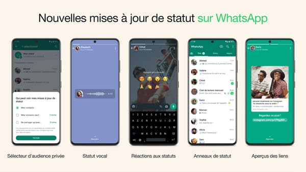 La nouvelle option de note vocale en statut, de WhatsApp