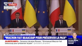 Pour Volodymyr Zelensky, président ukrainien, "Emmanuel Macron fait beaucoup pour préserver la paix"
