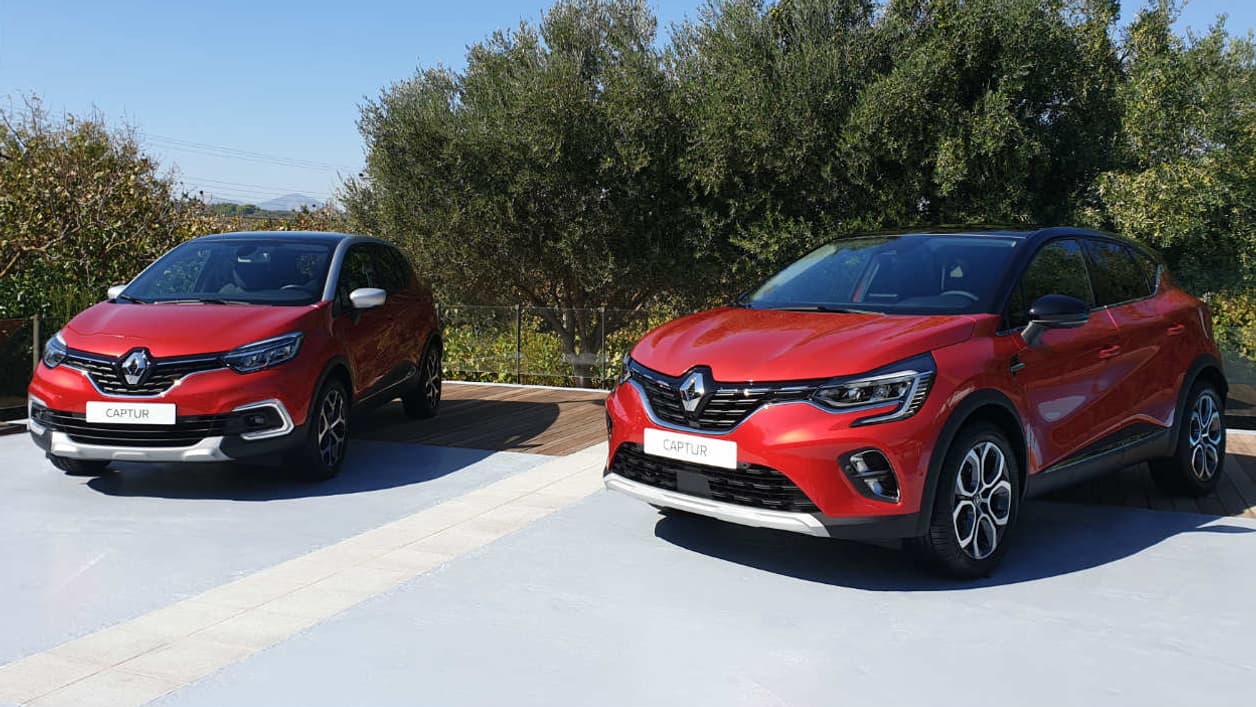 A gauche, l'ancien Captur, à droite le nouveau, avec un capot qui parait plus proéminent et une ligne qui donne un faux air de SUV coupé. A gauche, l'ancien Captur, à droite le nouveau, avec un capot qui parait plus proéminent et une ligne qui donne un faux air de SUV coupé.