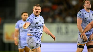 Paul Mallez avec le maillot de Provence Rugby en Pro D2, le 18 avril 2025.