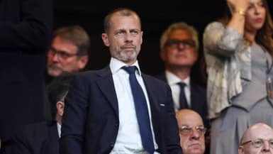 Aleksander Ceferin, président de l'UEFA, pendant la finale de Ligue Europa, le 21 mai 2025
