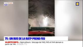 Paris: un bus de la RATP a pris feu près de la Porte des Lilas