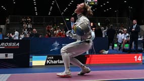 Olga Kharlan aux championnats du monde d'escrime de Milan, le 27/07/2023