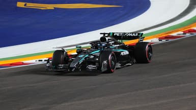La Mercedes du Britannique George Russell à Singapour le 4 octobre 2025