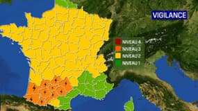 Carte des départements en vigilance orage ce vendredi 3 juin 2022