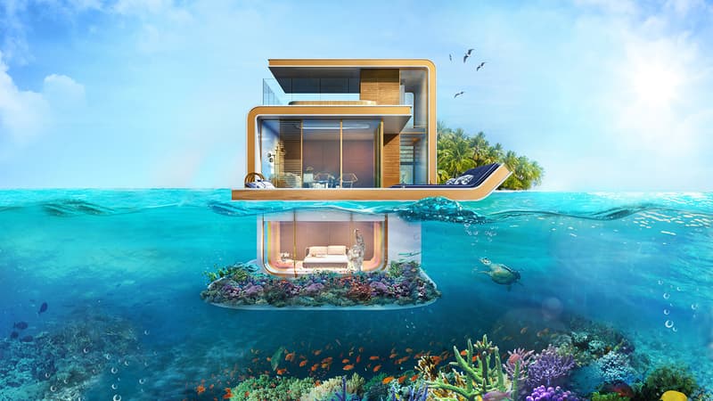 Ces villas en partie immergées seront habitables d’ici la fin de l’année 2016.