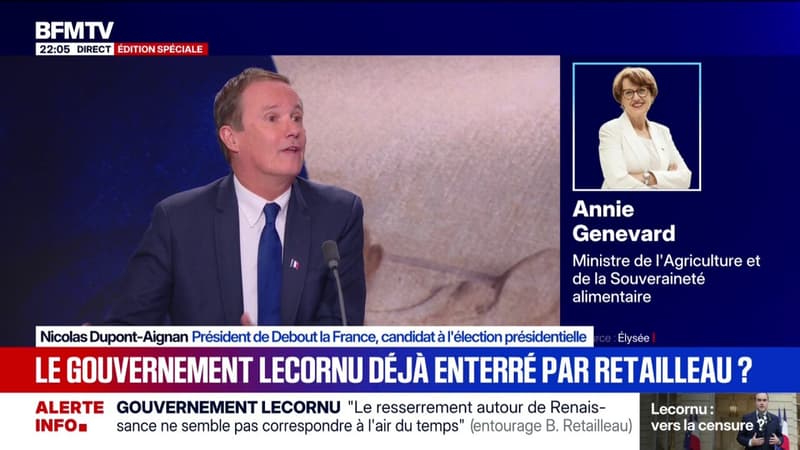 Pour Nicolas Dupont-Aignan, président de (Debout la France), le gouvernement de Sébastien Lecornu 