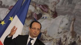 François Hollande a reçu jeudi le prix Félix Houphouët-Boigny pour la recherche de la paix décerné par l'Unesco en raison de son action en Afrique. /Photo prise le 18 février 2013/REUTERS/Philippe Wojazer