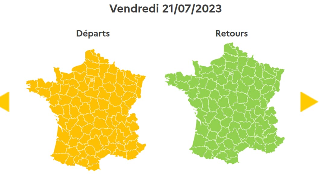 Prévisions Bison Futé du vendredi 21 juillet 2023 Prévisions Bison Futé du vendredi 21 juillet 2023