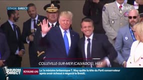 Cérémonie du D-Day: une entente cordiale affichée par Emmanuel Macron et Donald Trump