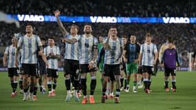 La joie des Argentins après leur large victoire contre le Brésil (4-1, qualifs Coupe du monde 2026), le 25 mars 2025