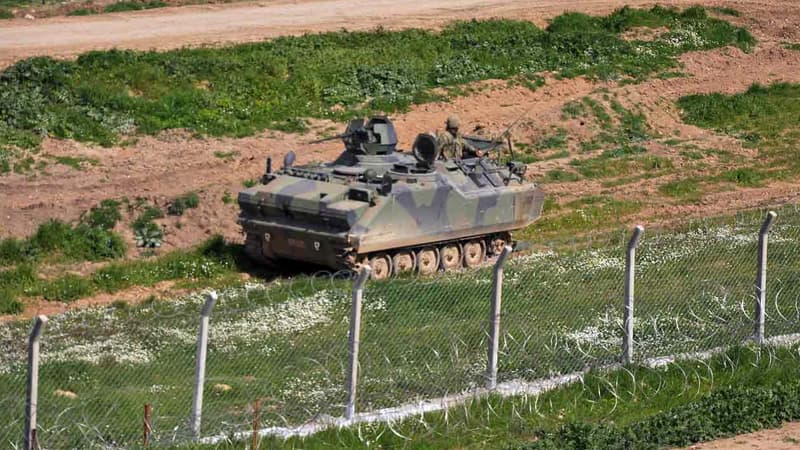 Un char turc en patrouille à la frontière syrienne (illustration)
