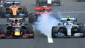 Max Verstappen et Valtteri Bottas lors du GP de Hongrie