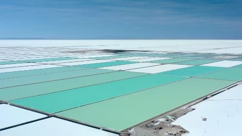Un chantier d'extraction de lithium, en Bolivie