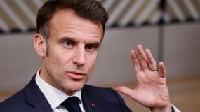 Emmanuel Macron ce jeudi 20 mars 2025 à Bruxelles, en Belgique. 