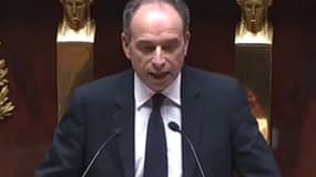 Jean-François Copé, mercredi à l'Assemblée, durant l'examen de la motion de censure déposée par l'UMP contre la politique du gouvernement.