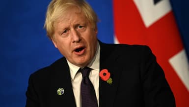 Le Premier ministre britannique Boris Johnson lors d'un point presse, le 14 novembre 2021 à Londres