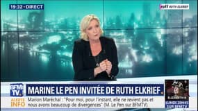 PMA: Marine Le Pen estime qu'on "ne peut pas dire à un enfant 'tu es né de deux femmes' ou 'tu es né de deux hommes'"