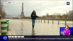 Crue de la Seine: la voie Georges Pompidou inondée dans le 16e