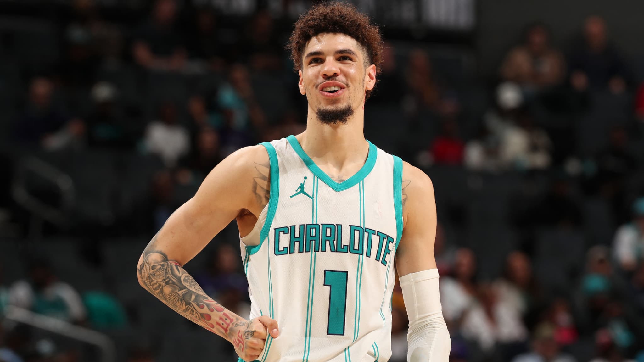LaMelo Ball lors du match des Charlotte Hornets contre les Detroit Pistons - le 06/11/2024 LaMelo Ball lors du match des Charlotte Hornets contre les Detroit Pistons - le 06/11/2024