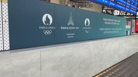 Des signalisation pour les Jeux olympiques à l'aéroport de Roissy.