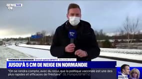Prudence sur les routes en Normandie où il y a eu jusqu'à 5 cm de neige