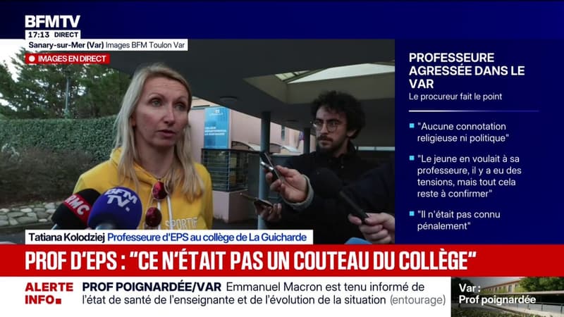 Professeure poignardée à Sanary-sur-Mer: "Les collègues sont en larmes", déclare une professeure d'EPS du collège