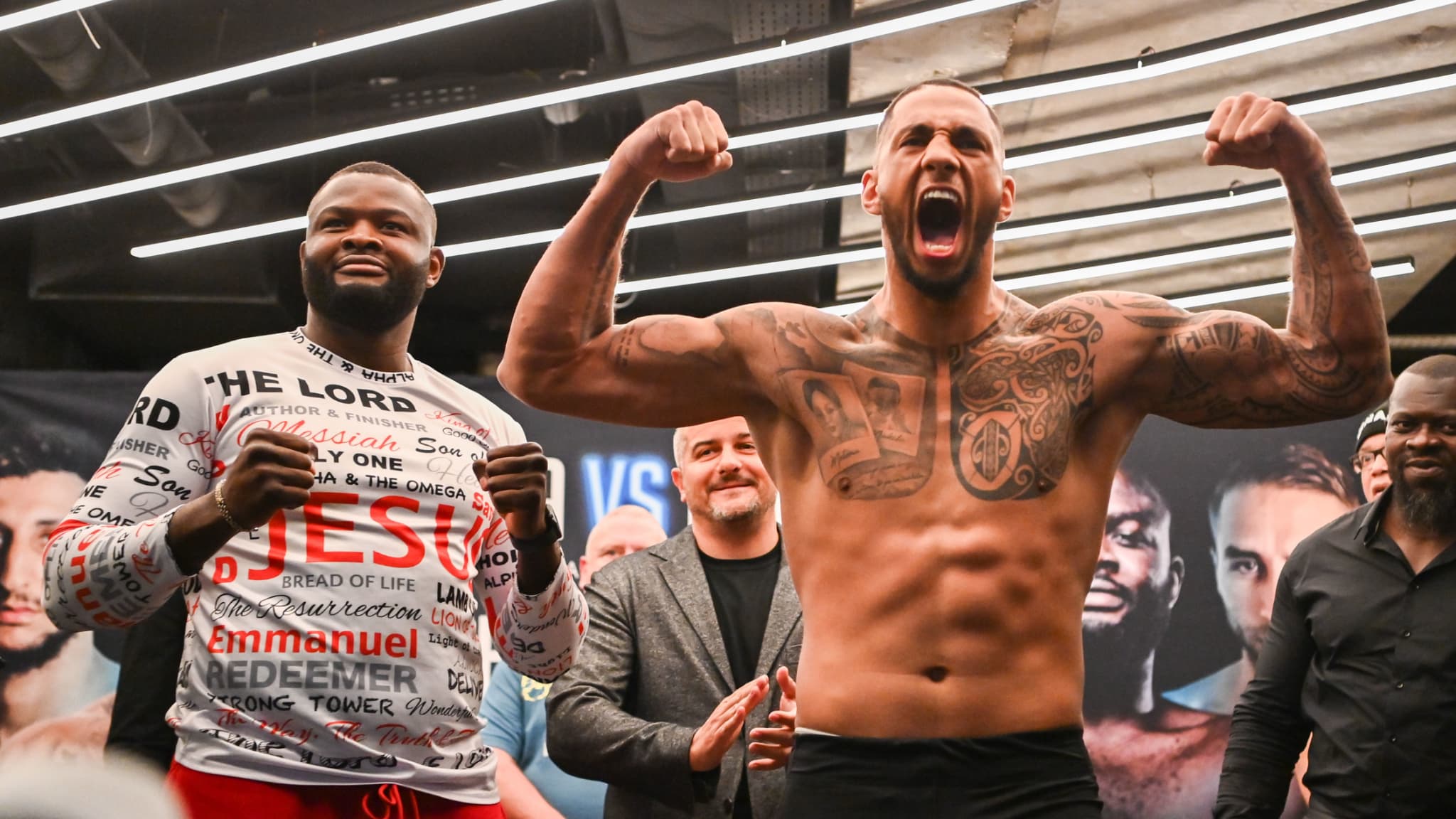 Martin Bakole et Tony Yoka lors de la pesée 