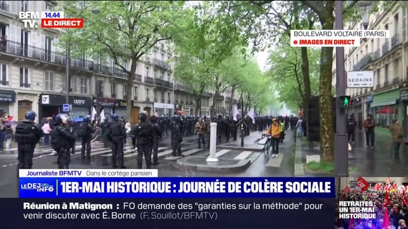 1er-Mai: la situation se calme dans la manifestation parisienne