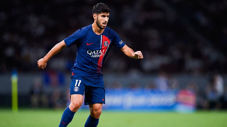 Marco Asensio en match amical avec le PSG, 1er août 2023