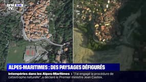 AVANT/APRES - Des paysages défigurés après les intempéries dans les Alpes-Maritimes