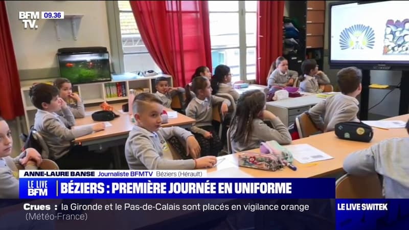 À Béziers, c'est le premier jour en uniforme pour ces élèves en classe de CE2-CM1