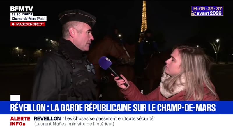 Réveillon: un dispositif équestre est assuré par la Garde Républicaine sur le Champs-de-Mars