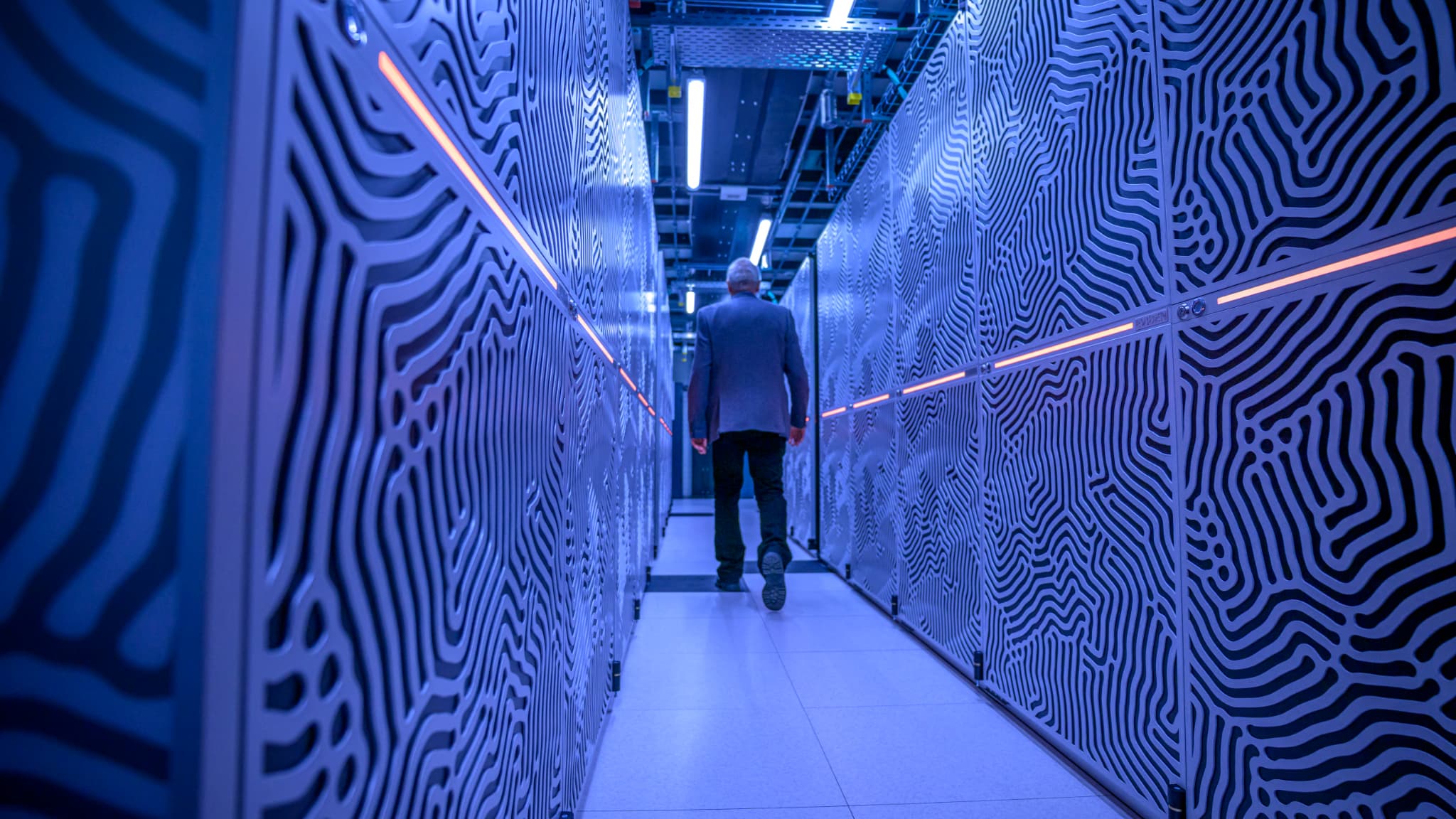 Une partie du premier supercalculateur européen de classe exascale, le 5 septembre 2025 à Jülich, en Allemagne.