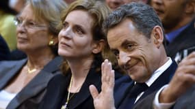 Nicolas Sarkozy et NKM lors d'un meeting à Nîmes, le 27 novembre 2014.