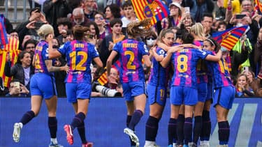 Les féminines du Barça lors de leur carton au Camp Nou contre Wolfsburg, en demi-finale aller de la Ligue des champions 2022