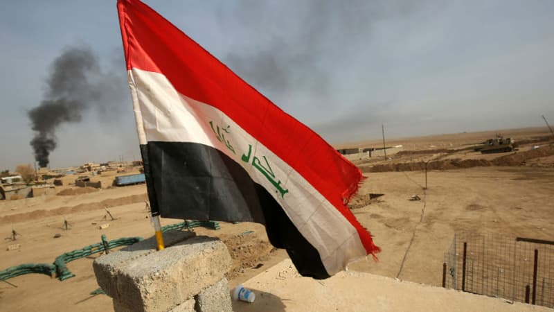 Le drapeau national irakien flotte sur Mossoul, le 9 novembre 2016. (illustration)
