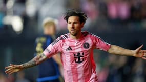 La joie de Lionel Messi, buteur avec l'Inter Miami face à Philadelphia Union le 29 mars 2025