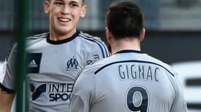 La joie de Lucas Ocampos et André-Pierre Gignac