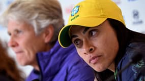 L'émotion de la légende brésilienne, Marta, en conférence de presse, le 1er août 2023
