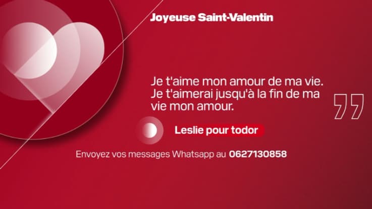 Message de Saint-Valentin, BFM Grand Lille.